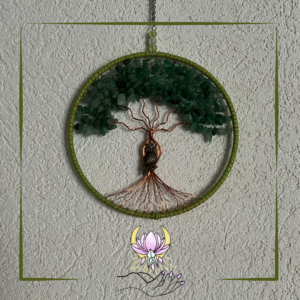 Attrape-soleil Arbre de Vie en aventurine et hibou – décoration énergétique